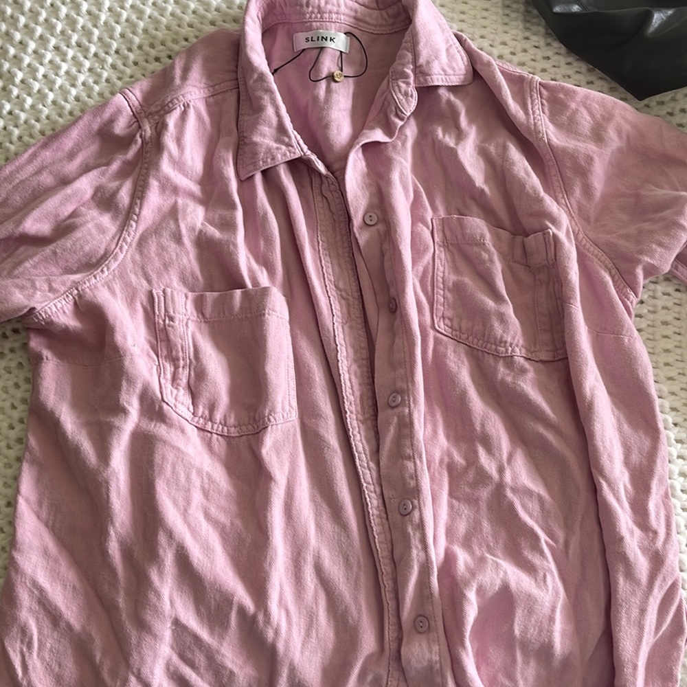 Pink button down top! Amazing quality!